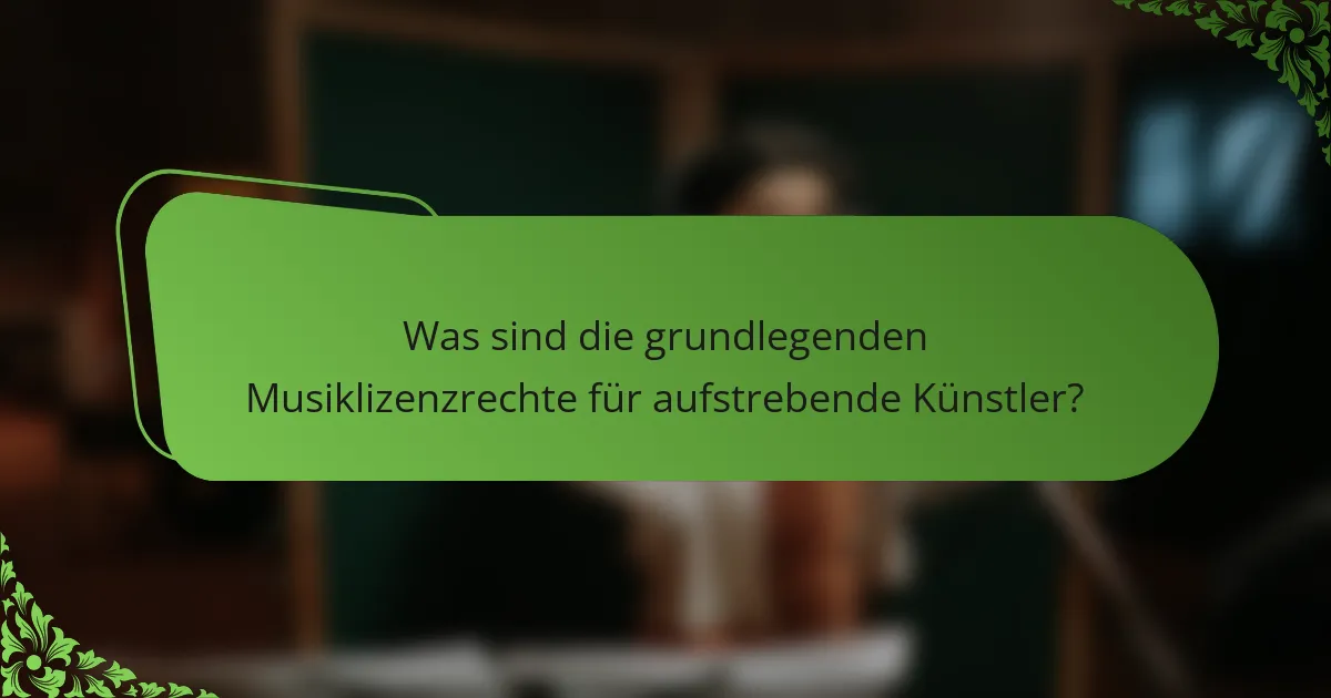 Was sind die grundlegenden Musiklizenzrechte für aufstrebende Künstler?