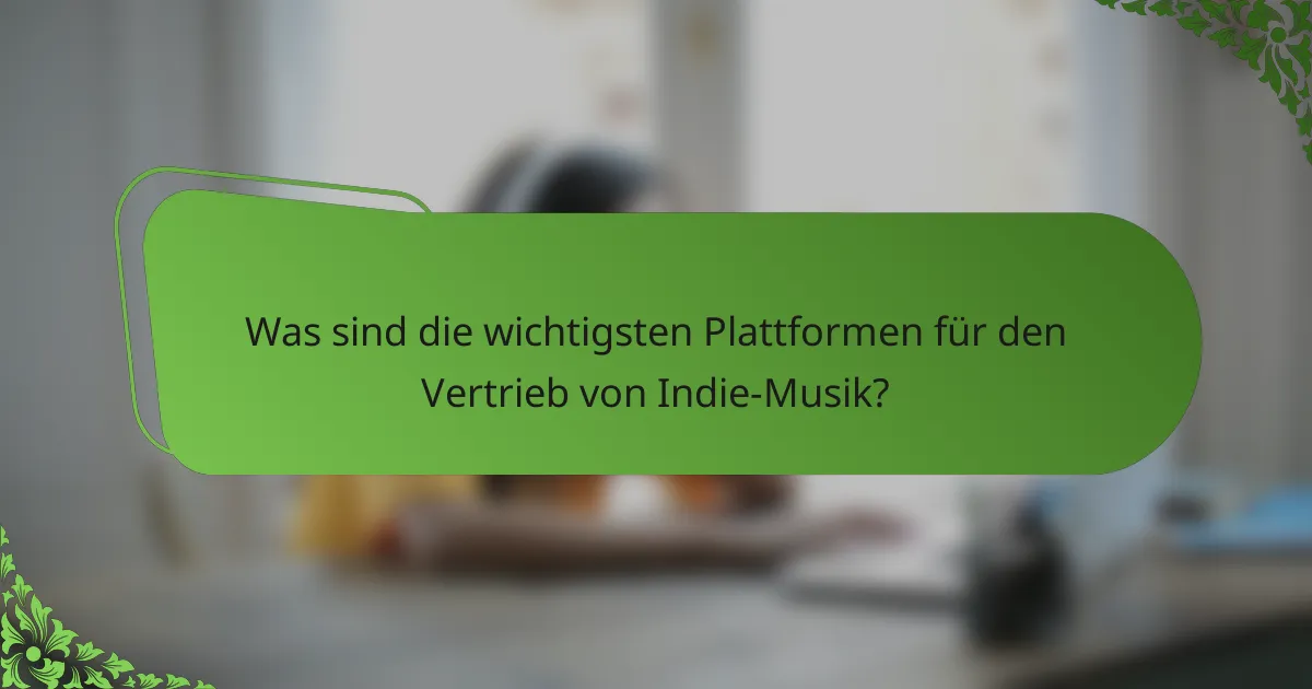 Was sind die wichtigsten Plattformen für den Vertrieb von Indie-Musik?