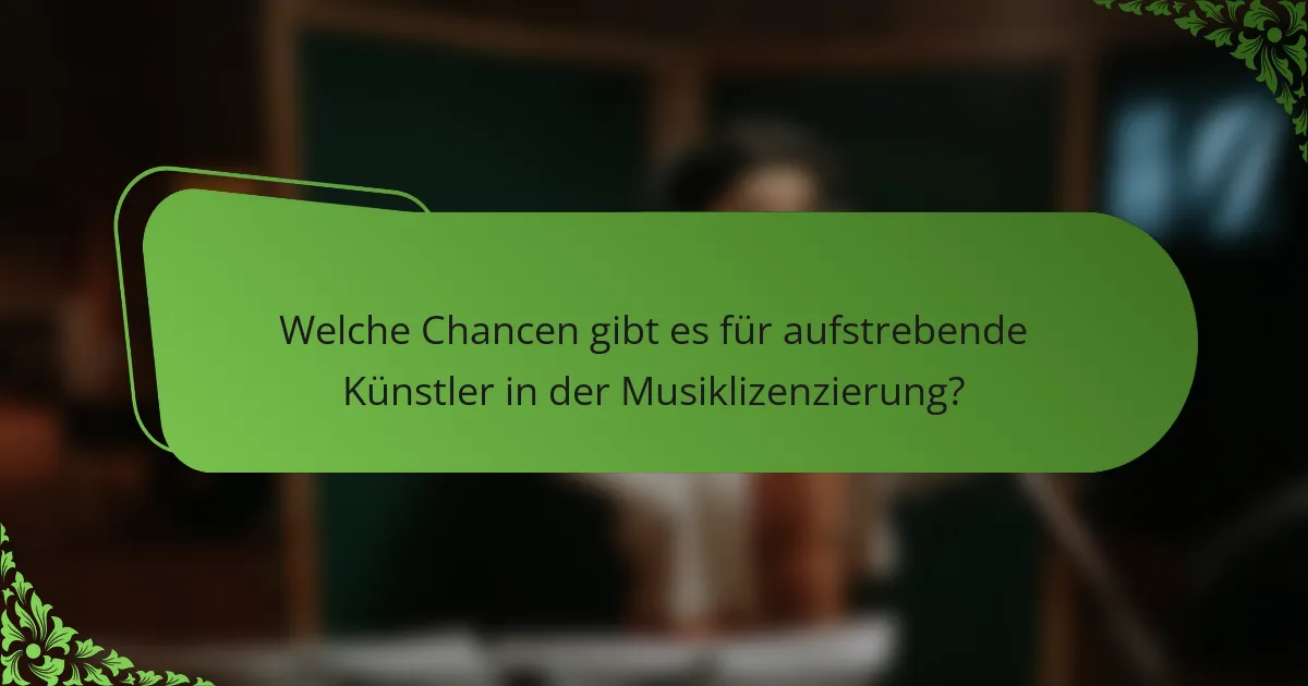 Welche Chancen gibt es für aufstrebende Künstler in der Musiklizenzierung?
