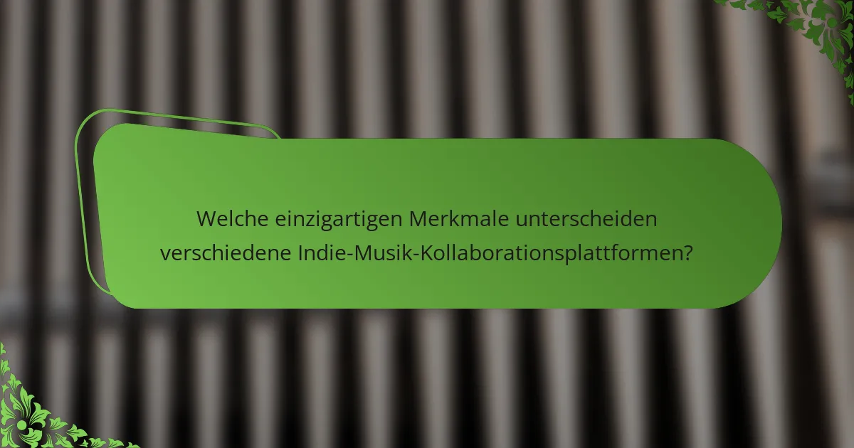 Welche einzigartigen Merkmale unterscheiden verschiedene Indie-Musik-Kollaborationsplattformen?