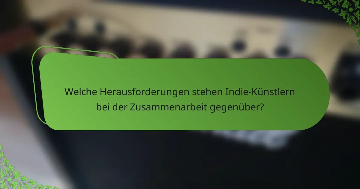 Welche Herausforderungen stehen Indie-Künstlern bei der Zusammenarbeit gegenüber?