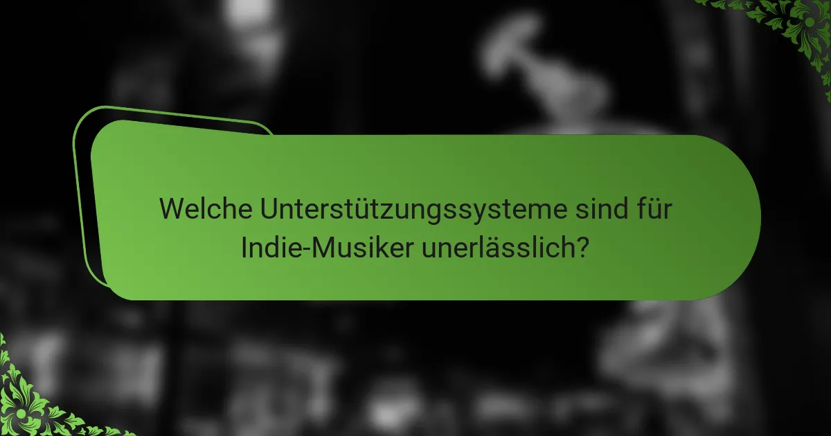 Welche Unterstützungssysteme sind für Indie-Musiker unerlässlich?